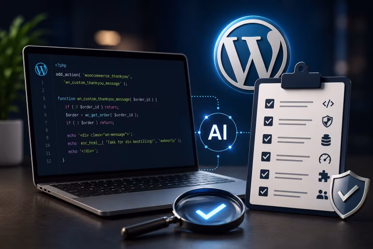 Sjekkliste for gjennomgang av AI-generert WordPress-kode